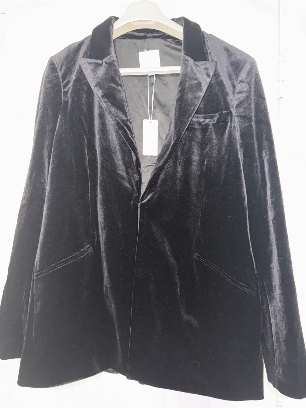 Favorite Daughter Black Velvet Blazer with Notch Lapel NWT $398 Sz Large